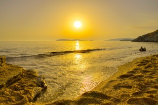 beach aneroussa sunset